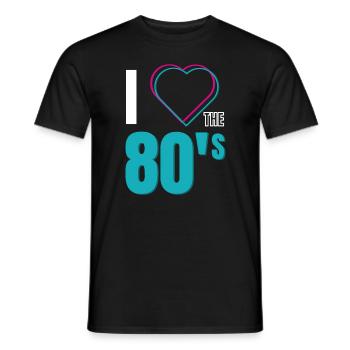 I LOVE THE 80'S - Männer T-Shirt - Schwarz - Vorne - AI Model Male 178 light (178cm)