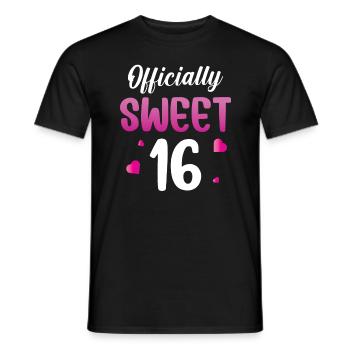 Officiellement Sweet 16 - T-shirt homme - noir - Devant - AI Model Male 178 light (178cm)