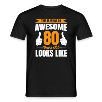 VOICI À QUOI RESSEMBLE UN 80 ANS GÉNIAL - T-shirt homme - noir - Devant - AI Model Male 178 light (178cm)
