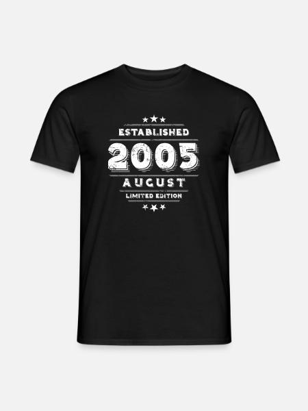 Birthday in August 2005 - August - Men's T-Shirt - black