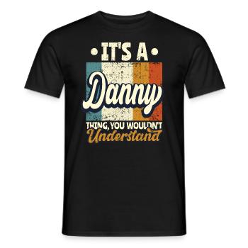 Nom Danny Cadeau Citation d’anniversaire - T-shirt homme - noir - Devant - AI Model Male 178 light (178cm)