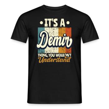 Nom Demir Cadeau Anniversaire Dire - T-shirt homme - noir - Devant - AI Model Male 178 light (178cm)