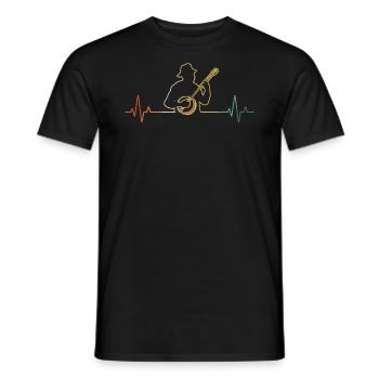 Banjo Banjo player Banjoist - Men's T-Shirt - black - Front - AI Model Male 178 light (178cm)