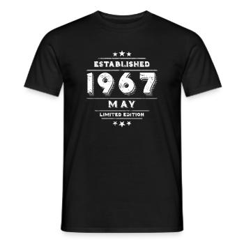 Geburtstag im Mai 1967 - May - Männer T-Shirt - Schwarz - Vorne - AI Model Male 178 light (178cm)