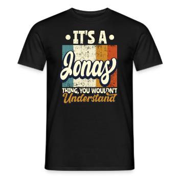 Name Jonas Geschenk Geburtstag Spruch - Männer T-Shirt - Schwarz - Vorne - AI Model Male 178 light (178cm)