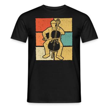 Cello cello player cellist - Men's T-Shirt - black - Front - AI Model Male 178 light (178cm)