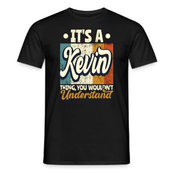 Nom Kevin Cadeau Citation d’anniversaire - T-shirt homme - noir - Devant - AI Model Male 178 light (178cm)