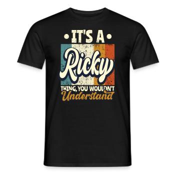 Name Ricky Geschenk Geburtstag Spruch - Männer T-Shirt - Schwarz - Vorne - AI Model Male 178 light (178cm)