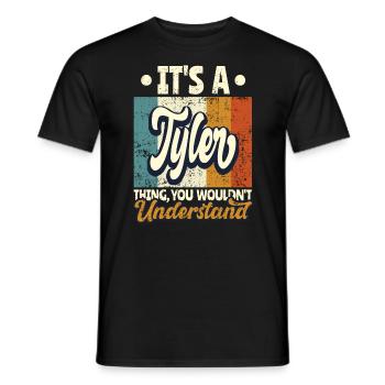 Nom Tyler Cadeau Citation d’anniversaire - T-shirt homme - noir - Devant - AI Model Male 178 light (178cm)