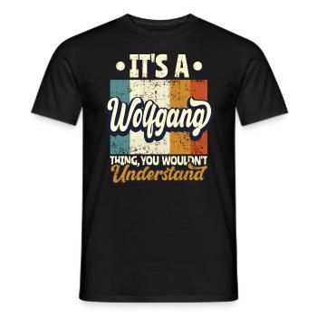 Nom Wolfgang Cadeau Anniversaire Dire - T-shirt homme - noir - Devant - AI Model Male 178 light (178cm)