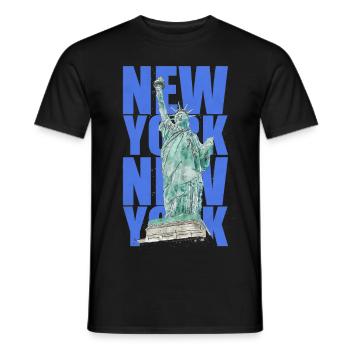 Liberty Statue New York - Men's T-Shirt - black - Front - AI Model Male 178 light (178cm)