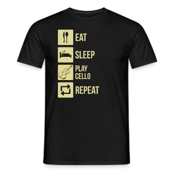 Cello cello player cellist - Men's T-Shirt - black - Front - AI Model Male 178 light (178cm)