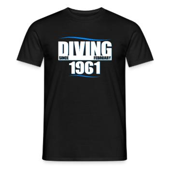 Anniversaire du plongeur - Plongée depuis février 1961 - T-shirt homme - noir - Devant - AI Model Male 178 light (178cm)