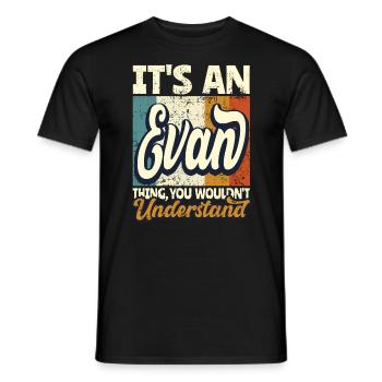 Name Evan Geschenk Vorname Personalisiert - Männer T-Shirt - Schwarz - Vorne - AI Model Male 178 light (178cm)