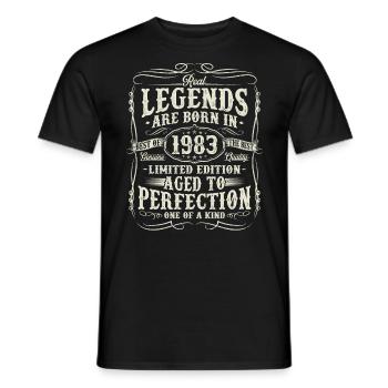 Né en 1983 Cadeau d’anniversaire Legends - T-shirt homme - noir - Devant - AI Model Male 178 light (178cm)