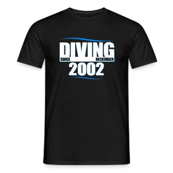 Taucher Geburtstag - Diving since December 2002 - Männer T-Shirt - Schwarz - Vorne - AI Model Male 178 light (178cm)
