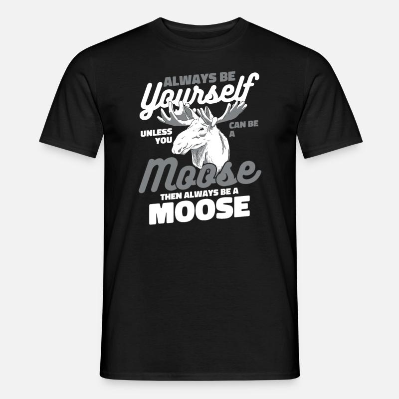 Elch Elche Hirsch Tier - Männer T-Shirt - Schwarz