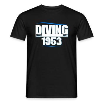 Diver Birthday - Diving since May 1953 - Men's T-Shirt - black - Front - AI Model Male 178 light (178cm)