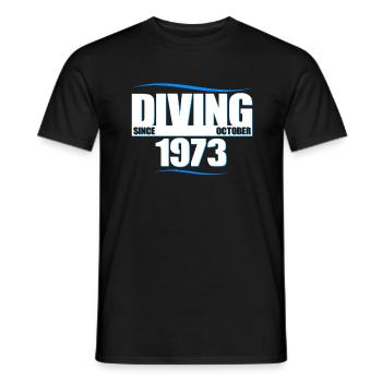 Diver Birthday - Diving since October 1973 - Men's T-Shirt - black - Front - AI Model Male 178 light (178cm)