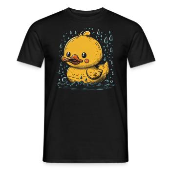 Rubber ducks bathroom Yellow duck - Men's T-Shirt - black - Front - AI Model Male 178 light (178cm)