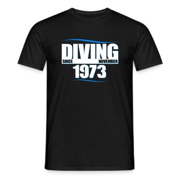 Diver Birthday - Diving since November 1973 - Men's T-Shirt - black - Front - AI Model Male 178 light (178cm)