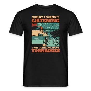 Storm Chasing Tornado Storm Meteorologist - Men's T-Shirt - black - Front - AI Model Male 178 light (178cm)