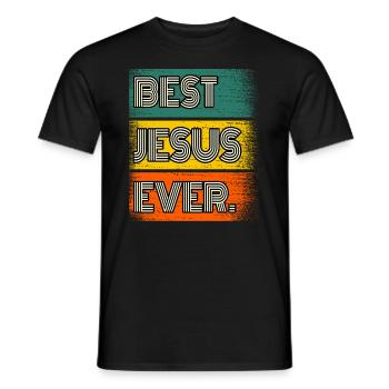 Nom de Jésus Cadeau Proverbe Drôle - T-shirt homme - noir - Devant - AI Model Male 178 light (178cm)