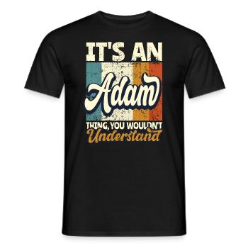 Nom Adam Cadeau Prénom Personnalisé - T-shirt homme - noir - Devant - AI Model Male 178 light (178cm)