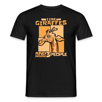 Giraffe Animal Africa Giraffes - Men's T-Shirt - black - Front - AI Model Male 178 light (178cm)
