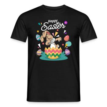 Frohe Ostern - Osterhase Dab Tanz - Männer T-Shirt - Schwarz - Vorne - AI Model Male 178 light (178cm)