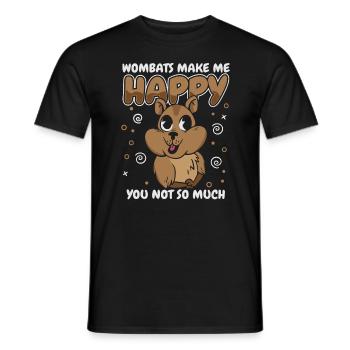 Wombat Animal Australia Womabts - Men's T-Shirt - black - Front - AI Model Male 178 light (178cm)