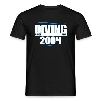 Taucher Geburtstag - Plongée depuis juin 2004 - T-shirt homme - noir - Devant - AI Model Male 178 light (178cm)