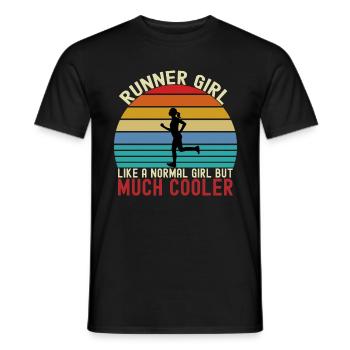Runner girl comme une fille normale mais beaucoup plus cool - T-shirt homme - noir - Devant - AI Model Male 178 light (178cm)