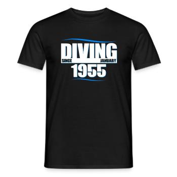 Diver Birthday - Diving since January 1955 - Men's T-Shirt - black - Front - AI Model Male 178 light (178cm)