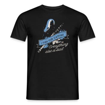 Poisson-chat Pêche au poisson-chat - T-shirt homme - noir - Devant - AI Model Male 178 light (178cm)