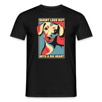 Chien teckel - T-shirt homme - noir - Devant - AI Model Male 178 light (178cm)