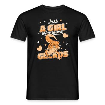 Gecko Geckos Echse - Männer T-Shirt - Schwarz - Vorne - AI Model Male 178 light (178cm)