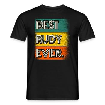Rudy Name Gift Quote Funny - Men's T-Shirt - black - Front - AI Model Male 178 light (178cm)