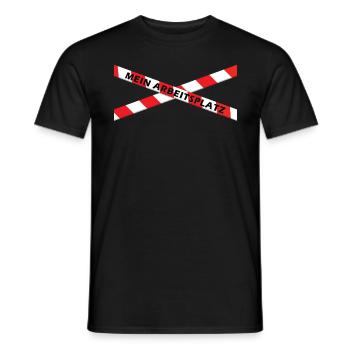 Arbeit Spruch Verbot - Polizei Büro Baustelle - Männer T-Shirt - Schwarz - Vorne - AI Model Male 178 light (178cm)