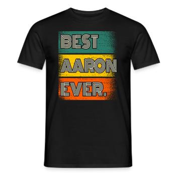 Aaaron Nom Cadeau Citation Drôle - T-shirt homme - noir - Devant - AI Model Male 178 light (178cm)
