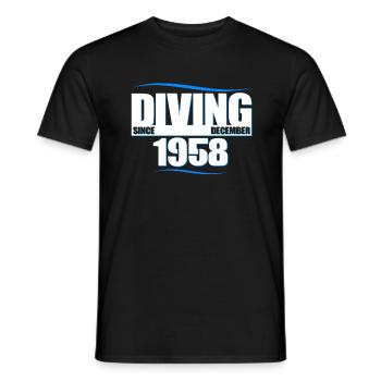 Diver Birthday - Diving since December 1958 - Men's T-Shirt - black - Front - AI Model Male 178 light (178cm)