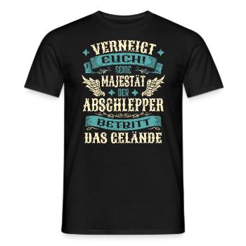 Abschlepper Geschenk Lustige Sprüche - Männer T-Shirt - Schwarz - Vorne - AI Model Male 178 light (178cm)