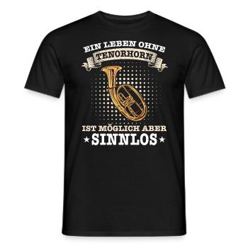 Tenorhorn Tenorhornist Horn Instrument - Männer T-Shirt - Schwarz - Vorne - AI Model Male 178 light (178cm)