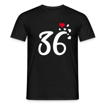36th birthday anniversary hearts 36 - Men's T-Shirt - black - Front - AI Model Male 178 light (178cm)