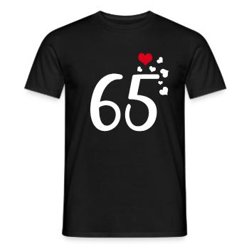 65e anniversaire cœurs 65 - T-shirt homme - noir - Devant - AI Model Male 178 light (178cm)