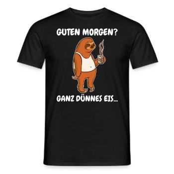 Faultier Faultiere Tier Schlafen Faul - Männer T-Shirt - Schwarz - Vorne - AI Model Male 178 light (178cm)