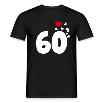 60 cœurs 60e anniversaire - T-shirt homme - noir - Devant - AI Model Male 178 light (178cm)