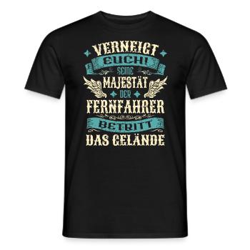 Fernfahrer Geschenk Lustige Sprüche - Männer T-Shirt - Schwarz - Vorne - AI Model Male 178 light (178cm)