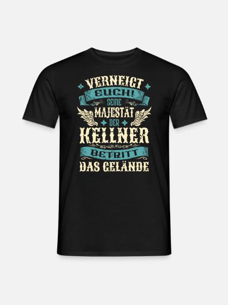 Kellner Geschenk Lustige Sprüche - Männer T-Shirt - Schwarz