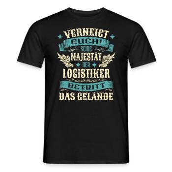 Logistiker Geschenk Lustige Sprüche - Männer T-Shirt - Schwarz - Vorne - AI Model Male 178 light (178cm)